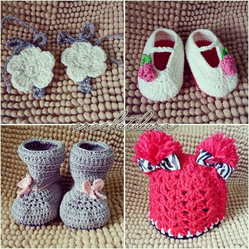 assorted shoes crochet