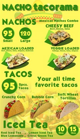 Nacho Tacorama Menu